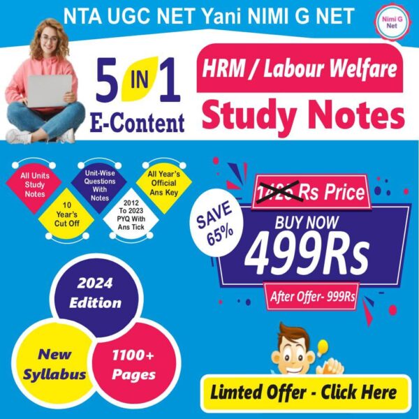 UGC Net HRM Study Material-With Mcq, PYQ Paper With Ans Tick, Syllabus or Cut Off (5 In 1 E-Content)